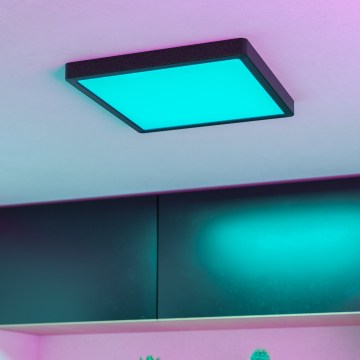 Eglo - LED RGBW, dimeriu reguliuojamas vonios lubų šviestuvas LED/13,5W/230V 2700-6500K 29,5x29,5 cm IP44 juodas