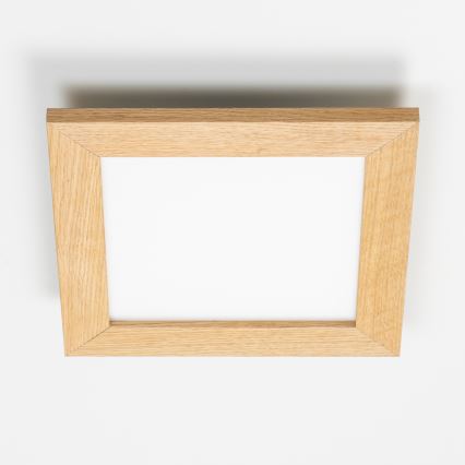 Eglo - LED RGBW dimeriuojamas paviršinis panelis SALOBRENA-C WOOD LED/16W/230V 2700-6500K 34x34 cm ruda + nuotolinis valdymas