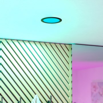 Eglo - LED RGBW dimeriuojamas įleidžiamas vonios kambario šviestuvas LED/9,5W/230V 2700-6500K skersmuo 16,8 cm IP44 juodas