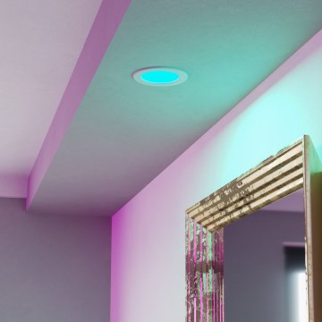 Eglo - LED RGBW dimeriuojamas vonios įleidžiamas šviestuvas LED/5W/230V 2700-6500K Ø 12 cm IP44 balta