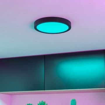 Eglo - LED RGBW dimeriuojamas vonios lubų šviestuvas LED/11,2W/230V 2700-6500K skers. 21,1cm IP44 juoda