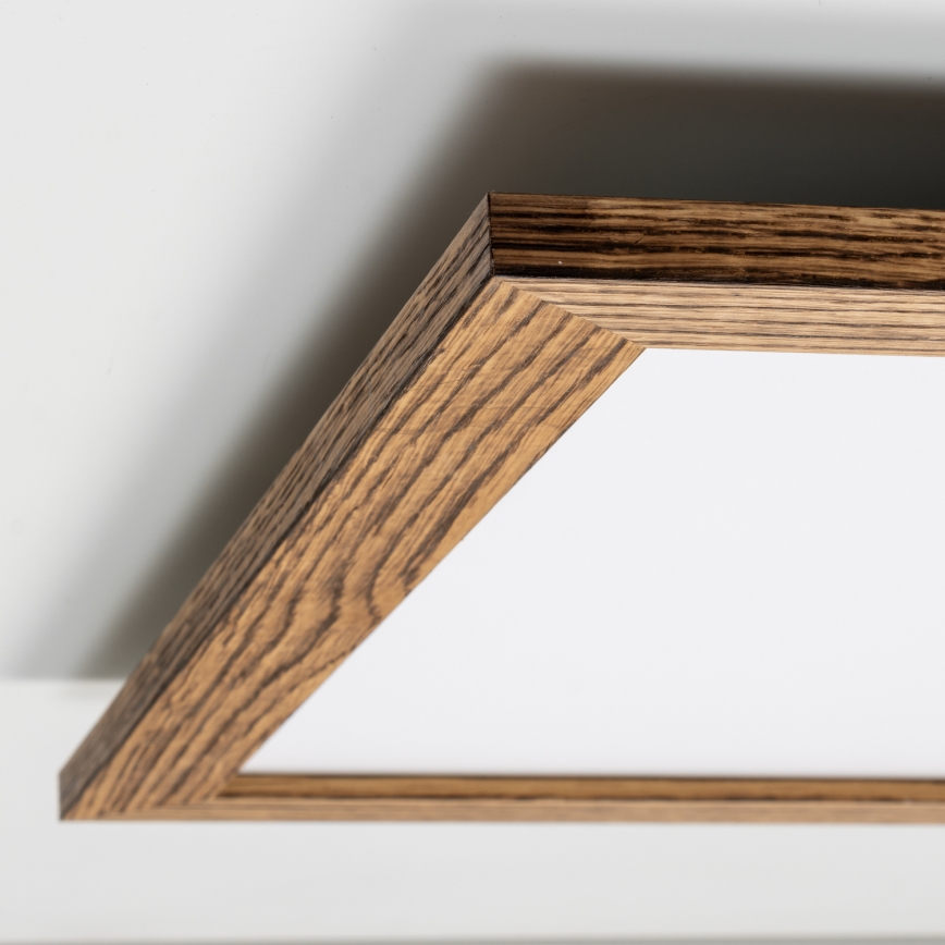 Eglo - LED RGBW Pritemdomas paviršinis skydelis SALOBRENA-C WOOD LED/34W/230V 2700-6500K 64x64 cm ruda + nuotolinio valdymo pultas