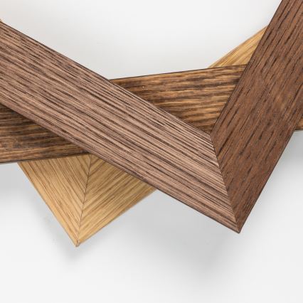 Eglo - LED RGBW Pritemdomas paviršinis skydelis SALOBRENA-C WOOD LED/34W/230V 2700-6500K 64x64 cm ruda + nuotolinio valdymo pultas