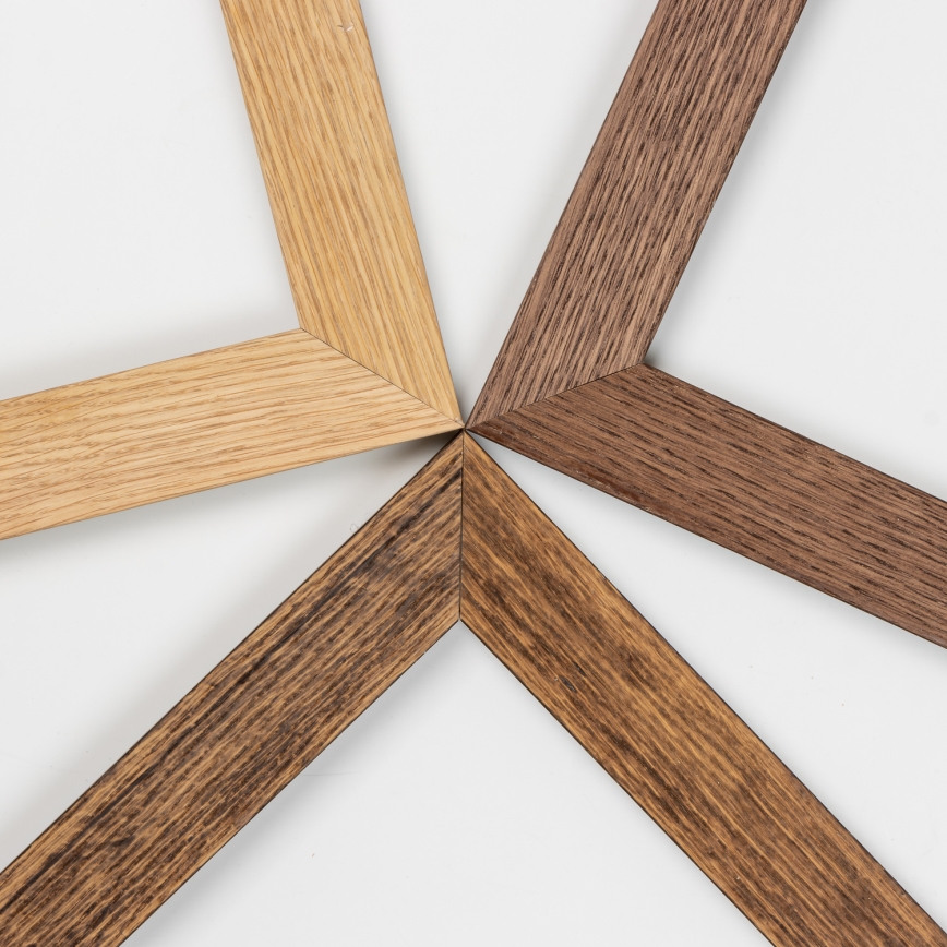 Eglo - LED RGBW Pritemdomas paviršinis skydelis SALOBRENA-C WOOD LED/34W/230V 2700-6500K 64x64 cm ruda + nuotolinio valdymo pultas