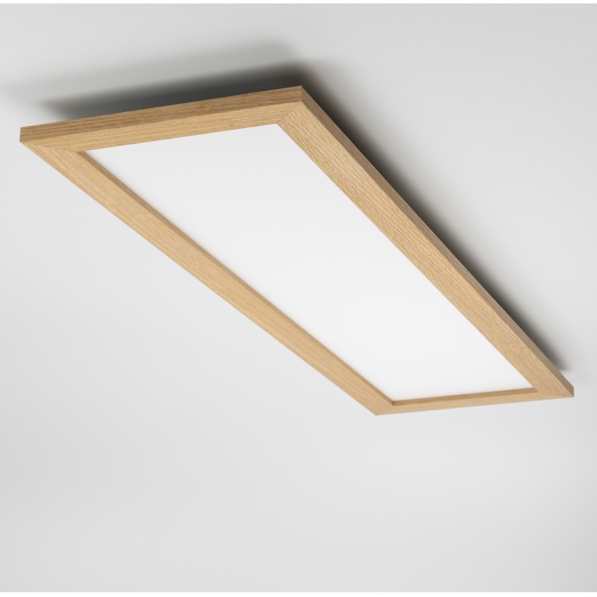 Eglo - LED RGBW Pritemdomas paviršinis/įleidžiamas skydelis SALOBRENA-C WOOD LED/34W/230V 2700-6500K 34x124 cm ruda + nuotolinio valdymo pultas