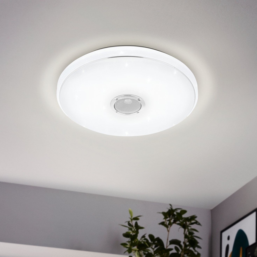 Eglo - LED RGBW Pritemdomas sieninis vonios šviestuvas su kolonėle LED/19W/230V 3000-6500K IP44 diametras 39 cm balta + nuotolinio valdymo pultas