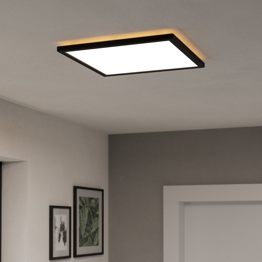 Eglo - LED RGBW Pritemdomas vonios lubinis šviestuvas LED/17,6W/230V 2700-6500K 39x39 cm IP44 juodas ZigBee