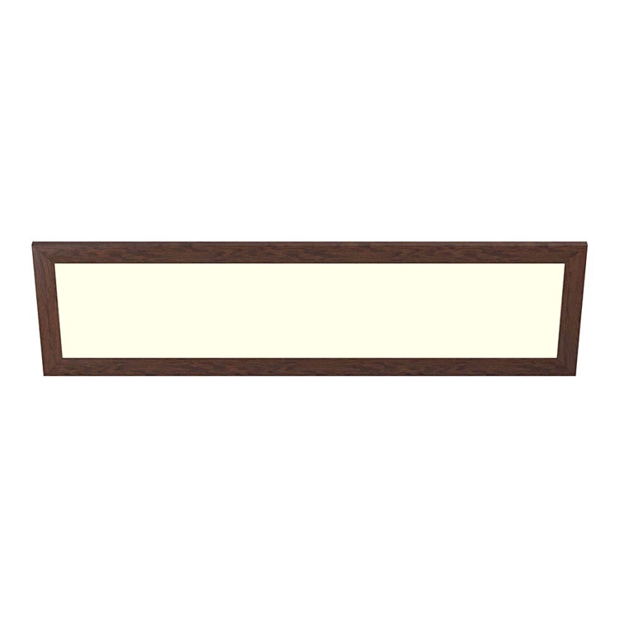 Eglo - LED RGBW Pritemdomas paviršinis/įleidžiamas skydelis SALOBRENA-C WOOD LED/34W/230V 2700-6500K 34x124 cm tamsiai ruda + nuotolinio valdymo pultas