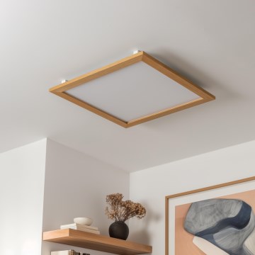 Eglo - LED RGBW Reguliuojama ant pagrindo montuojama panelė SALOBRENA-C WOOD LED/34W/230V 2700-6500K 64x64 cm ruda + nuotolinio valdymo pultas