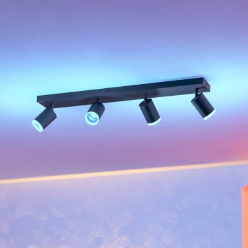 Eglo - LED RGBW reguliuojamas taškinis šviestuvas 4xLED/3,7W/230V 2700-6500K juoda