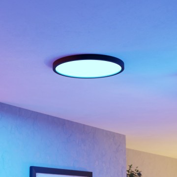 Eglo - LED RGBW reguliuojamas vonios kambario lubinis šviestuvas LED/17,5W/230V 2700-6500K skersmuo 38,9 cm IP44 juodas