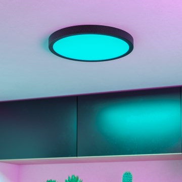 Eglo - LED RGBW Reguliuojamas vonios lubų šviestuvas LED/14,3W/230V 2700-6500K skersm. 27,8cm IP44 juodas