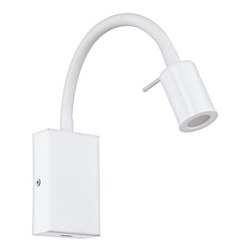 Eglo - LED Sieninis prožektorius su USB įkrovikliu 1xLED/3,5W/230V balta