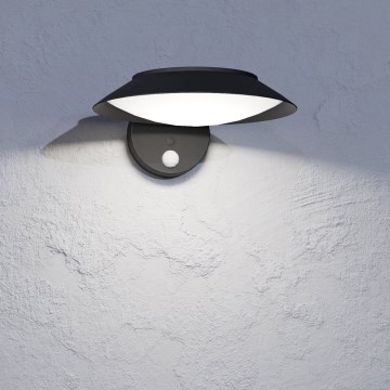 Eglo - LED sieninis šviestuvas su jutikliu, įkraunamas saulės energija LED/7W/3,7V IP44