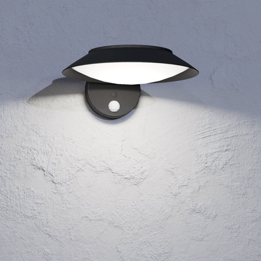Eglo - LED sieninis šviestuvas su jutikliu, įkraunamas saulės energija LED/7W/3,7V IP44