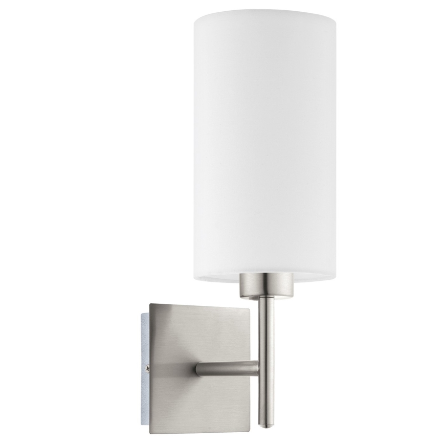 Eglo - LED Sieninis šviestuvas TUNJA 1xE27/60W/230V matinio chromo/baltas