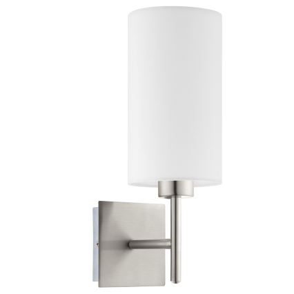 Eglo - LED sieninis šviestuvas TUNJA 1xE27/60W/230V matinis chromas/balta