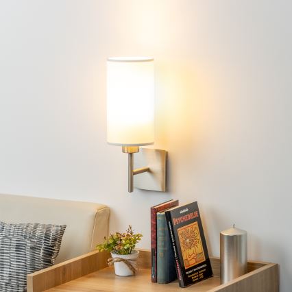 Eglo - LED sieninis šviestuvas TUNJA 1xE27/60W/230V matinis chromas/balta