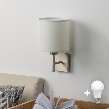 Eglo - LED sieninis šviestuvas TUNJA 1xE27/60W/230V matinis chromas/balta