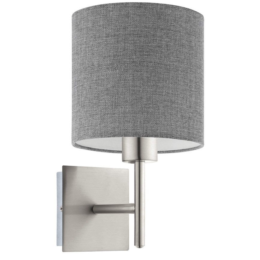 Eglo - LED sieninis šviestuvas TUNJA 1xE27/60W/230V matinis chromas/pilka