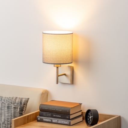 Eglo - LED Sieninis šviestuvas TUNJA 1xE27/60W/230V matinis chromas/pilka