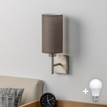 Eglo - LED sieninis šviestuvas TUNJA 1xE27/60W/230V matinis chromas/ruda
