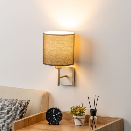 Eglo - LED sieninis šviestuvas TUNJA 1xE27/60W/230V matinis chromas/ruda