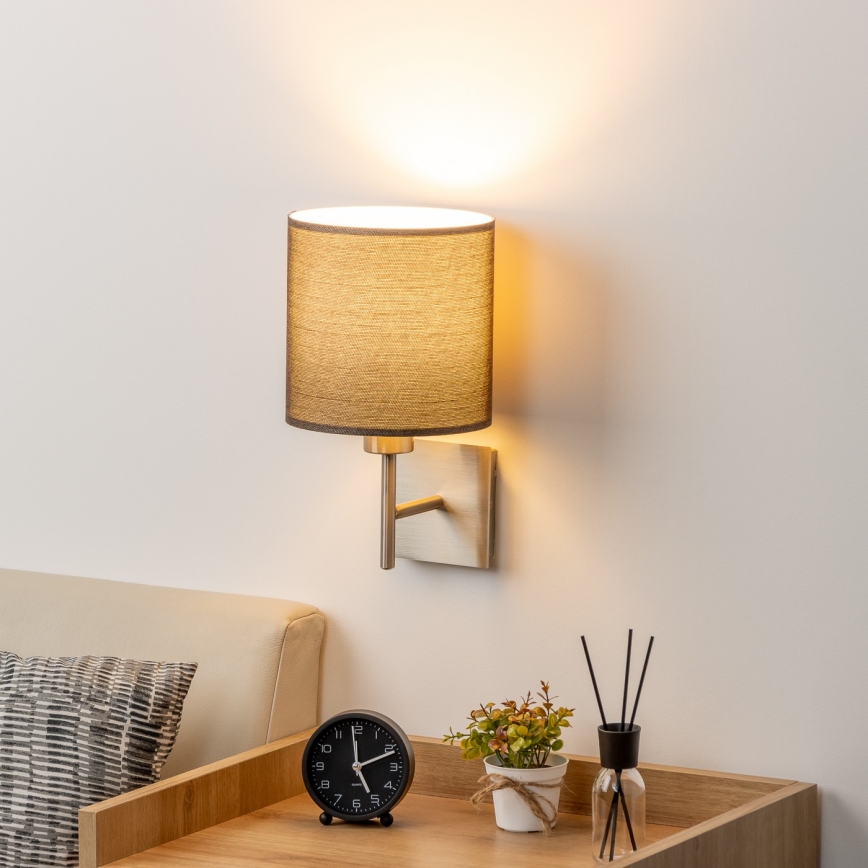 Eglo - LED sieninis šviestuvas TUNJA 1xE27/60W/230V matinis chromas/ruda