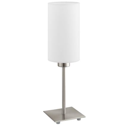 Eglo - LED stalinis šviestuvas TUNJA 1xE27/60W/230V 26,5 cm matinis chromas/balta