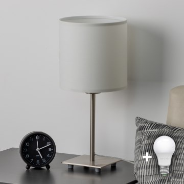Eglo - LED stalinis šviestuvas TUNJA 1xE27/60W/230V 26,5 cm matinis chromas/balta