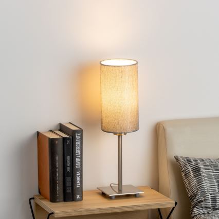 Eglo - LED stalinis šviestuvas TUNJA 1xE27/60W/230V 26,5 cm matinis chromas/pilka
