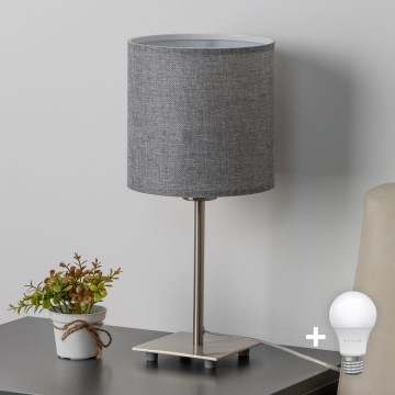 Eglo - LED stalinis šviestuvas TUNJA 1xE27/60W/230V 26,5 cm matinis chromas/pilka