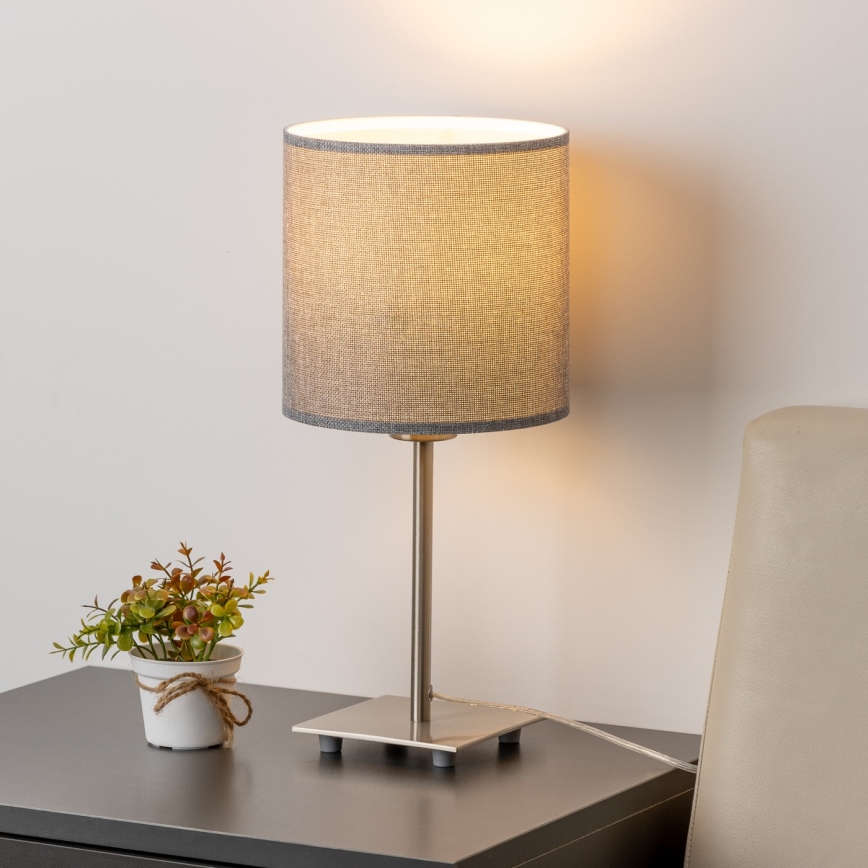 Eglo - LED stalinis šviestuvas TUNJA 1xE27/60W/230V 26,5 cm matinis chromas/pilka