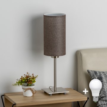 Eglo - LED stalinis šviestuvas TUNJA 1xE27/60W/230V 26,5 cm matinis chromas/ruda