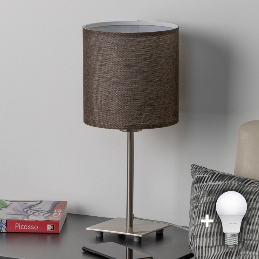 Eglo - LED stalinis šviestuvas TUNJA 1xE27/60W/230V 26,5 cm matinis chromas/ruda