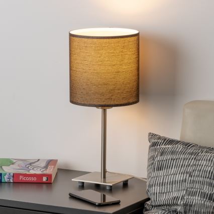 Eglo - LED stalinis šviestuvas TUNJA 1xE27/60W/230V 26,5 cm matinis chromas/ruda