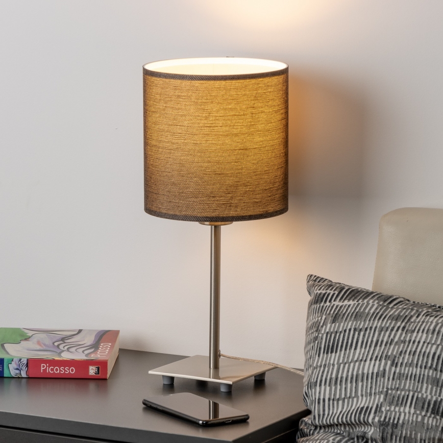 Eglo - LED stalinis šviestuvas TUNJA 1xE27/60W/230V 26,5 cm matinis chromas/ruda