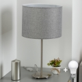 Eglo - LED Stalinis šviestuvas TUNJA 1xE27/60W/230V 38,5 cm matinio chromo/pilkos spalvos
