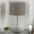 Eglo - LED Stalinis šviestuvas TUNJA 1xE27/60W/230V 38,5 cm matinio chromo/taupe spalvos