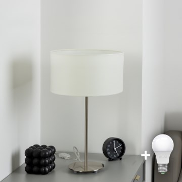 Eglo - LED  Stalinis šviestuvas TUNJA 1xE27/60W/230V 38,5 cm matinis chromas/balta