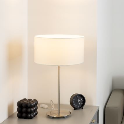 Eglo - LED  Stalinis šviestuvas TUNJA 1xE27/60W/230V 38,5 cm matinis chromas/balta