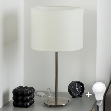 Eglo - LED  Stalinis šviestuvas TUNJA 1xE27/60W/230V 38,5 cm matinis chromas/balta
