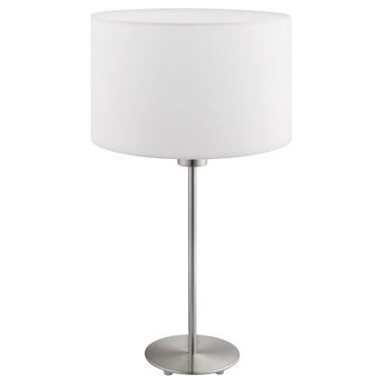 Eglo - LED  Stalinis šviestuvas TUNJA 1xE27/60W/230V 38,5 cm matinis chromas/balta