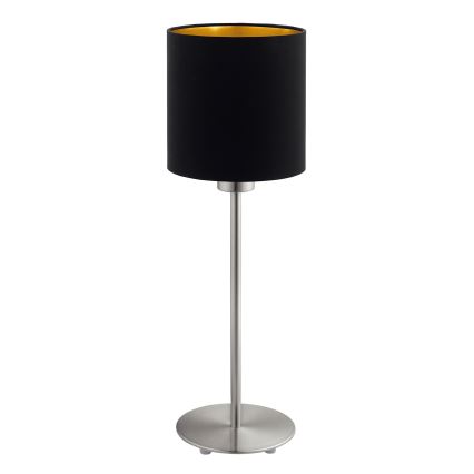 Eglo - LED stalinis šviestuvas TUNJA 1xE27/60W/230V 38,5 cm matinis chromas/juoda