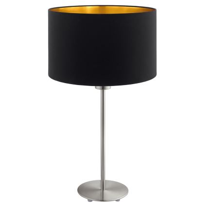 Eglo - LED  Stalinis šviestuvas TUNJA 1xE27/60W/230V 38,5 cm matinis chromas/juoda
