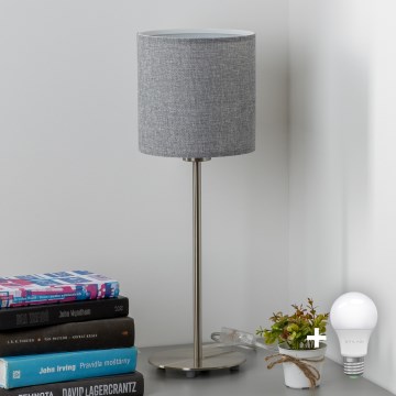 Eglo - LED stalinis šviestuvas TUNJA 1xE27/60W/230V 38,5 cm matinis chromas/pilka
