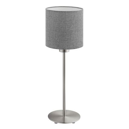 Eglo - LED stalinis šviestuvas TUNJA 1xE27/60W/230V 38,5 cm matinis chromas/pilka