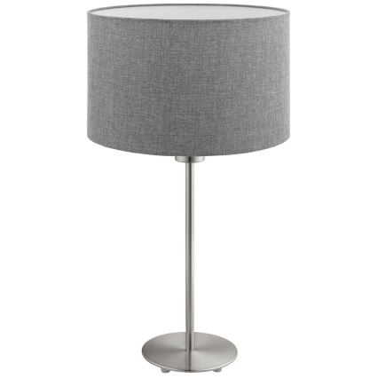 Eglo - LED  Stalinis šviestuvas TUNJA 1xE27/60W/230V 38,5 cm matinis chromas/pilka