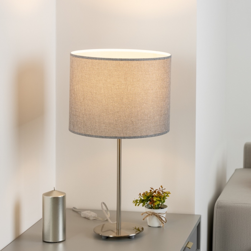 Eglo - LED  Stalinis šviestuvas TUNJA 1xE27/60W/230V 38,5 cm matinis chromas/pilka