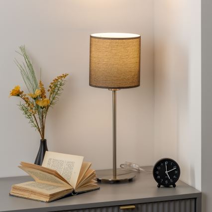 Eglo - LED  Stalinis šviestuvas TUNJA 1xE27/60W/230V 38,5 cm matinis chromas/ruda